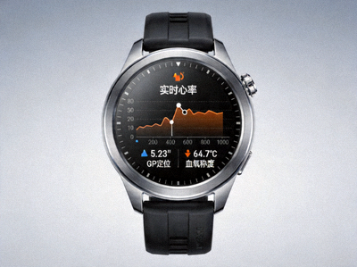 高端运动心率监测手表，带GPS和血氧检测